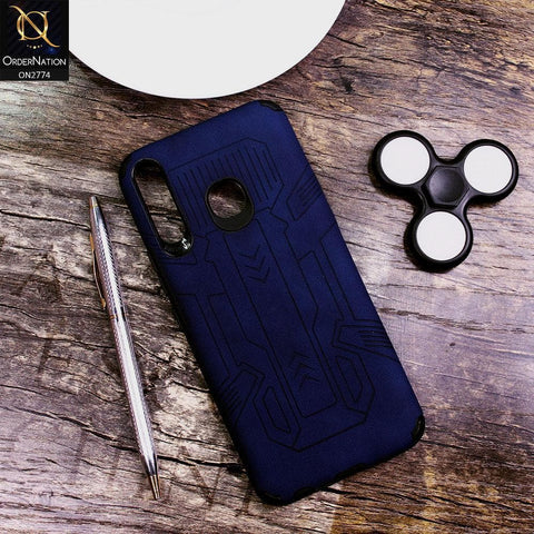 Tecno Camon 12 Cover - Blue - Soft Synthetic Leather TPU 3D Camera Case