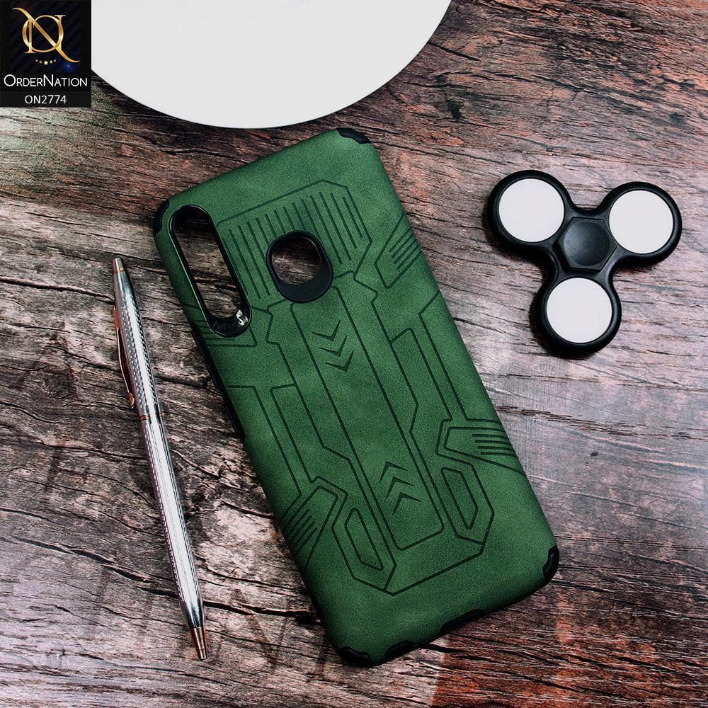 Tecno Spark 4 Cover - Green - Soft Synthetic Leather TPU 3D Camera Case