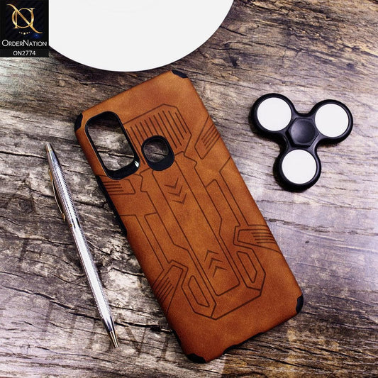 Infinix Hot 9 Play Cover - Brown - Soft Synthetic Leather TPU 3D Camera Case