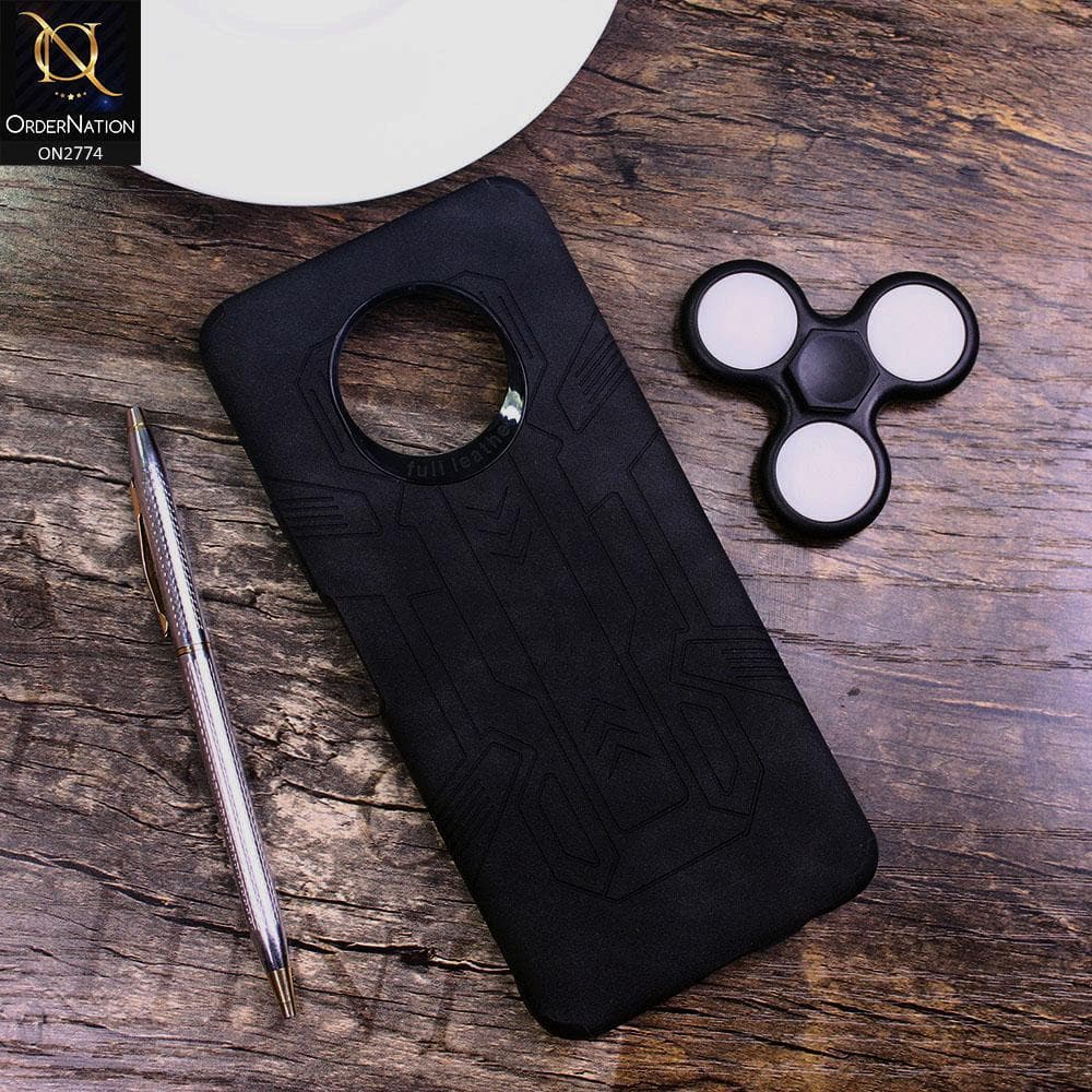 Infinix Note 7 Cover - Black - Soft Synthetic Leather TPU 3D Camera Case