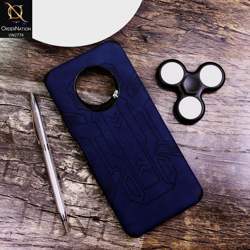 Infinix Note 7 Cover - Blue - Soft Synthetic Leather TPU 3D Camera Case