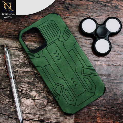 iPhone 12 Pro Cover - Green - Soft Synthetic Leather TPU 3D Camera Case