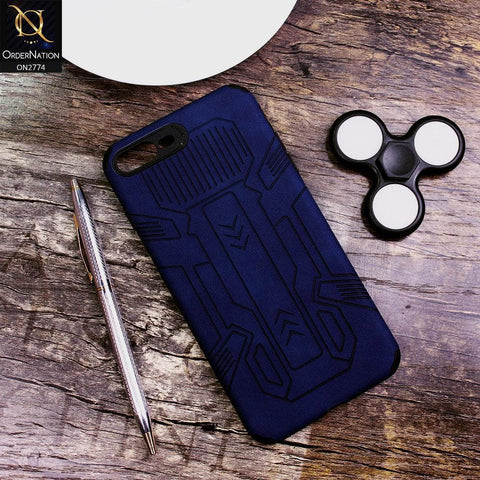 iPhone 8 Plus / 7 Plus Cover - Blue - Soft Synthetic Leather TPU 3D Camera Case