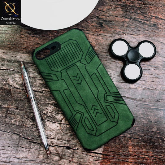 iPhone 8 Plus / 7 Plus Cover - Green - Soft Synthetic Leather TPU 3D Camera Case