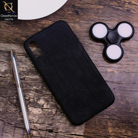 iPhone XS Max Cover - Black - Soft Synthetic Leather TPU 3D Camera Case
