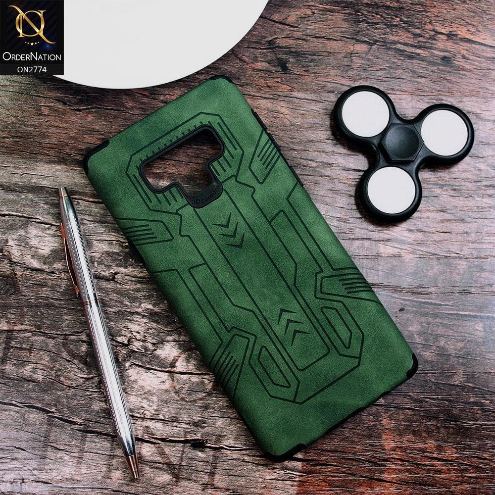Samsung Galaxy Note 9 Cover - Green - Soft Synthetic Leather TPU 3D Camera Case