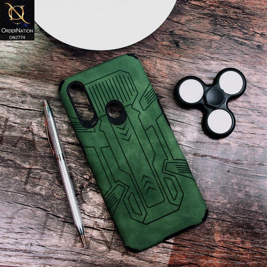Oppo A8 Cover - Green - Soft Synthetic Leather TPU 3D Camera Case