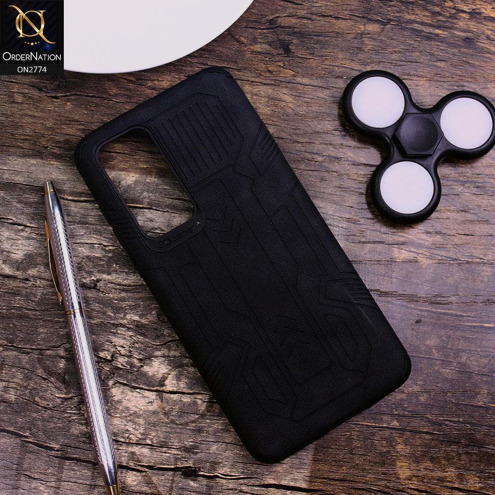 Huawei P40 Cover - Black - Soft Synthetic Leather TPU 3D Camera Case