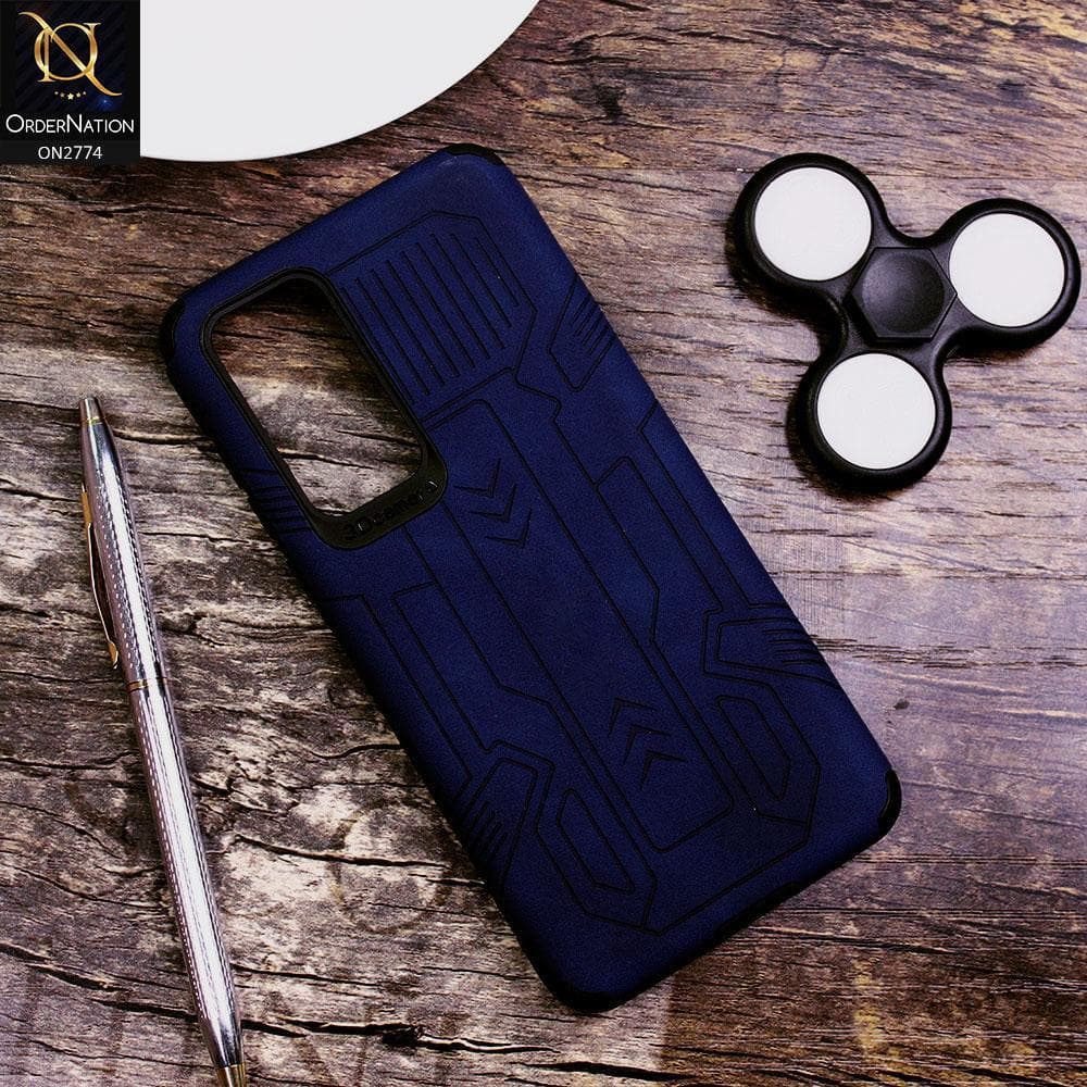 Huawei P40 Cover - Blue - Soft Synthetic Leather TPU 3D Camera Case