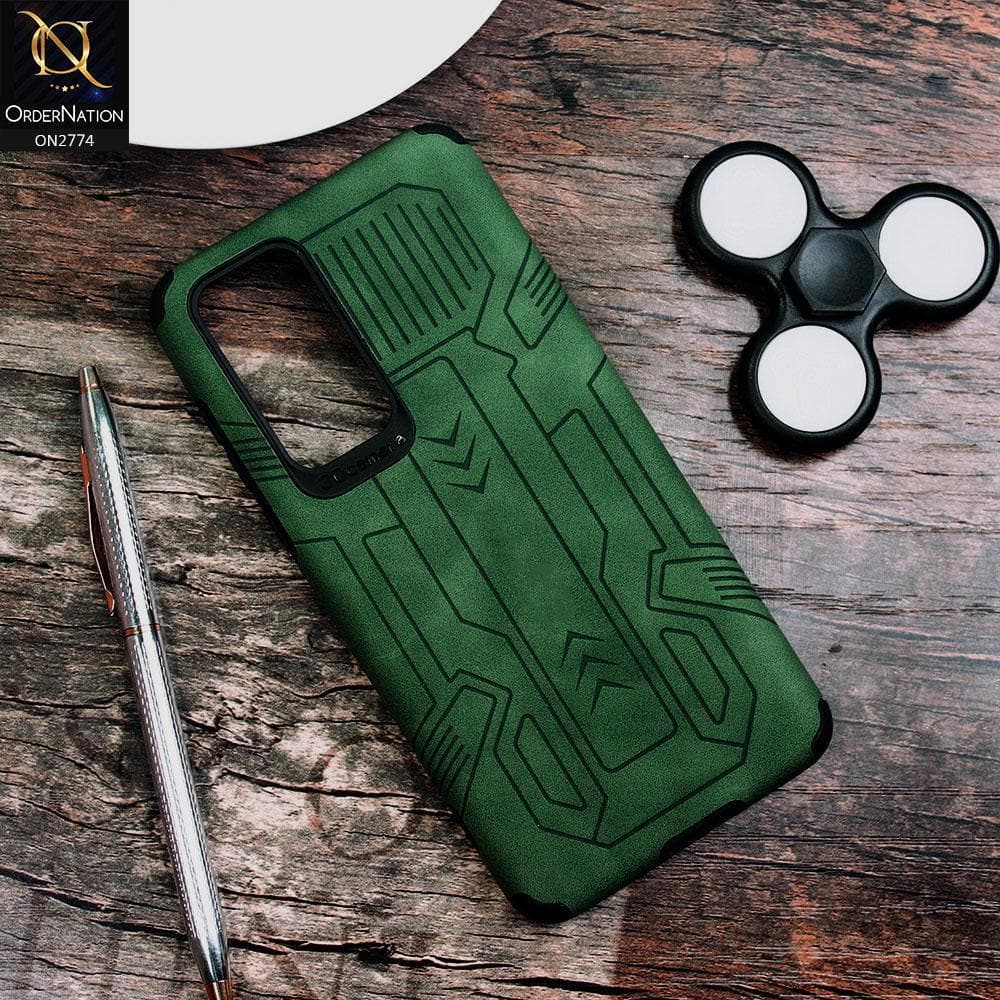 Huawei P40 Cover - Green - Soft Synthetic Leather TPU 3D Camera Case