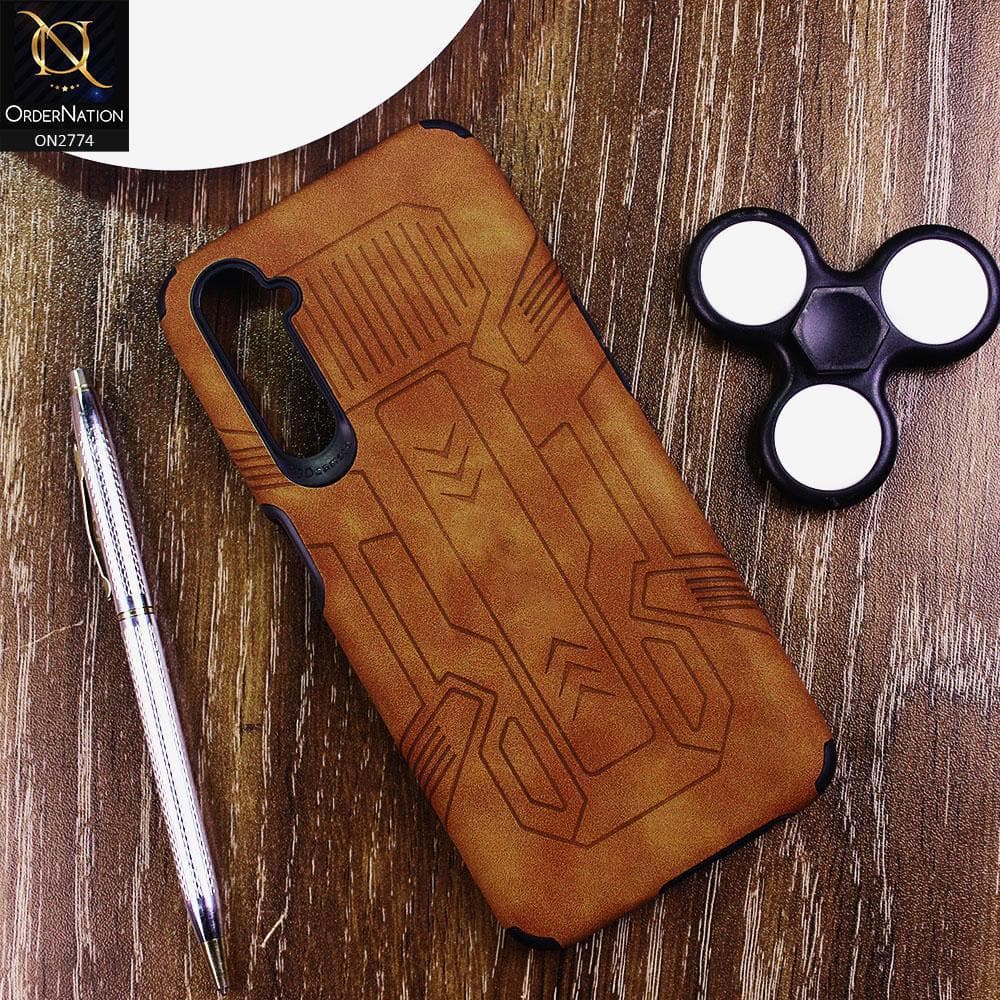 Realme 6 Cover - Brown - Soft Synthetic Leather TPU 3D Camera Case