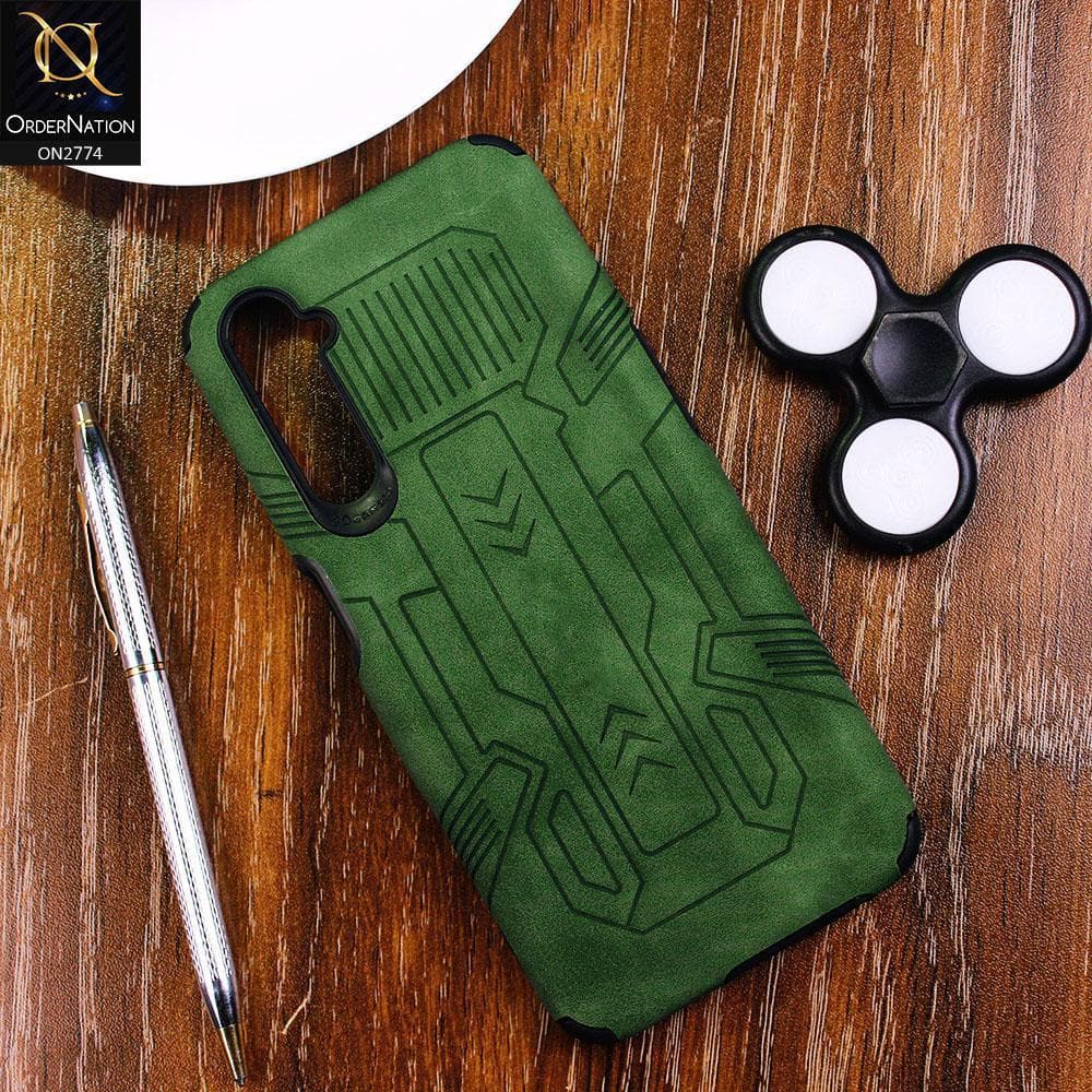 Realme 6 Cover - Green - Soft Synthetic Leather TPU 3D Camera Case