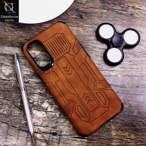 Realme 7 Pro Cover - Brown - Soft Synthetic Leather TPU 3D Camera Case