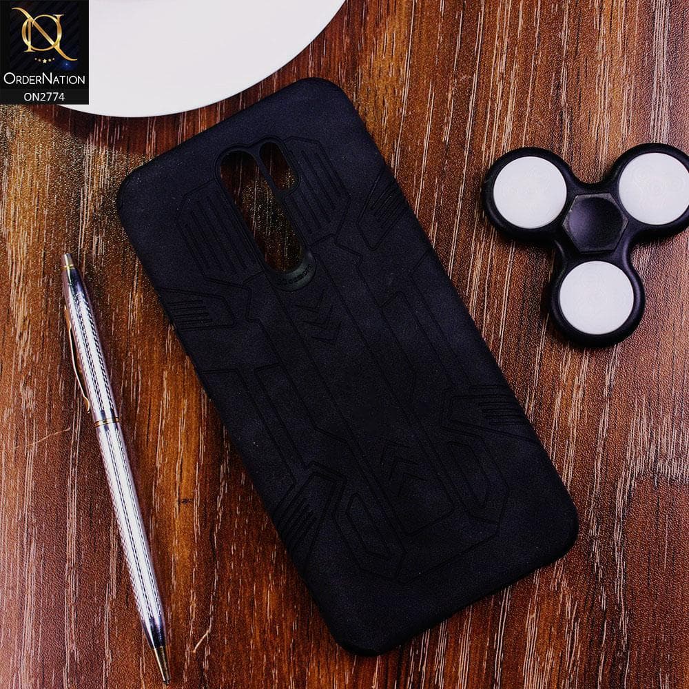 Xiaomi Redmi 9 Prime Cover - Black - Soft Synthetic Leather TPU 3D Camera Case