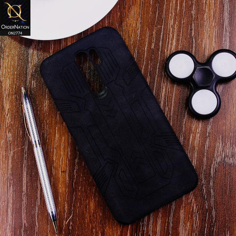 Xiaomi Poco M2 Cover - Black - Soft Synthetic Leather TPU 3D Camera Case