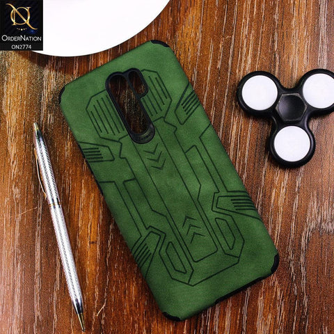 Xiaomi Redmi 9 Cover - Green - Soft Synthetic Leather TPU 3D Camera Case