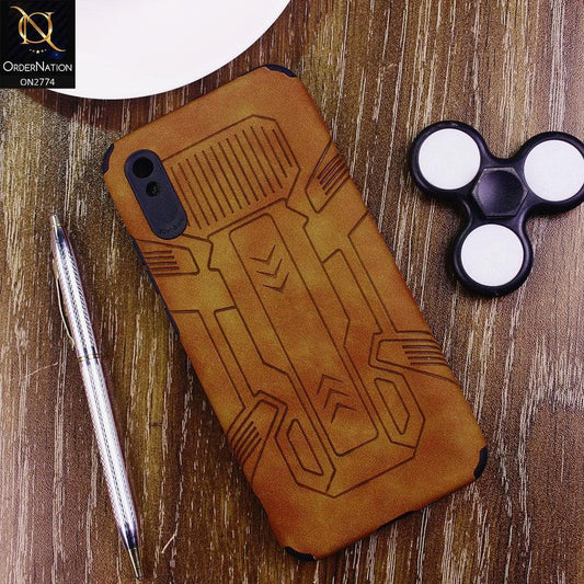 Xiaomi Redmi 9i Cover - Brown - Soft Synthetic Leather TPU 3D Camera Case