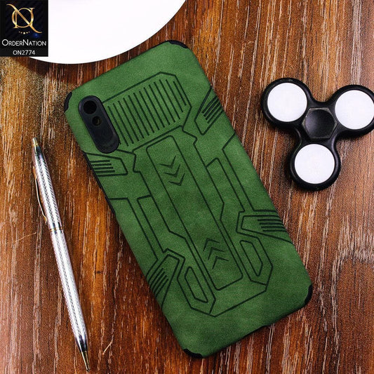 Xiaomi Redmi 9A Cover - Green - Soft Synthetic Leather TPU 3D Camera Case
