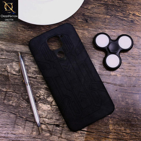 Xiaomi Redmi Note 9 Cover - Black - Soft Synthetic Leather TPU 3D Camera Case