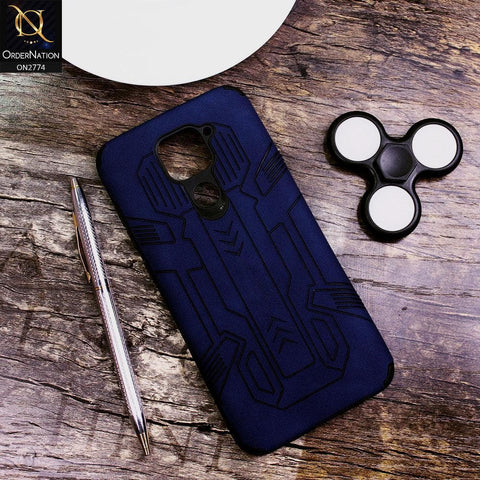 Xiaomi Redmi Note 9 Cover - Blue - Soft Synthetic Leather TPU 3D Camera Case