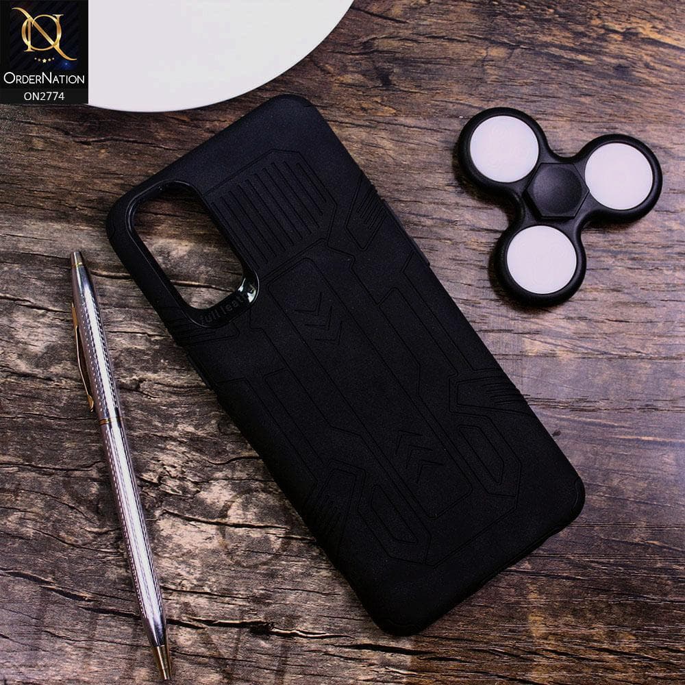 Oppo Reno 4 Cover - Black - Soft Synthetic Leather TPU 3D Camera Case