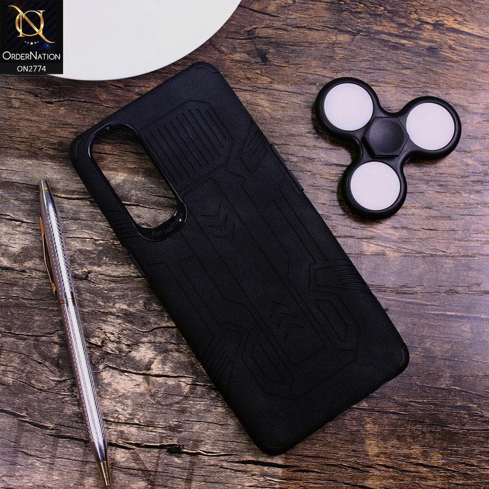 Oppo Reno 4 Pro Cover - Black - Soft Synthetic Leather TPU 3D Camera Case