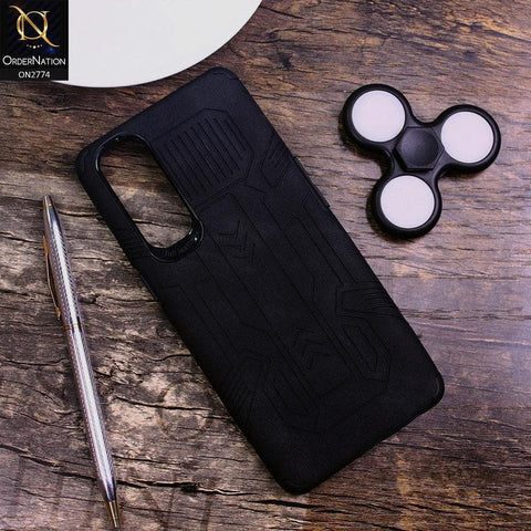 Oppo Reno 4 Pro Cover - Black - Soft Synthetic Leather TPU 3D Camera Case