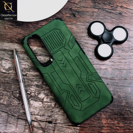 Oppo Reno 4 Pro Cover - Green - Soft Synthetic Leather TPU 3D Camera Case