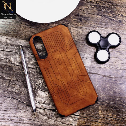 Vivo S1 Cover - Brown - Soft Synthetic Leather TPU 3D Camera Case