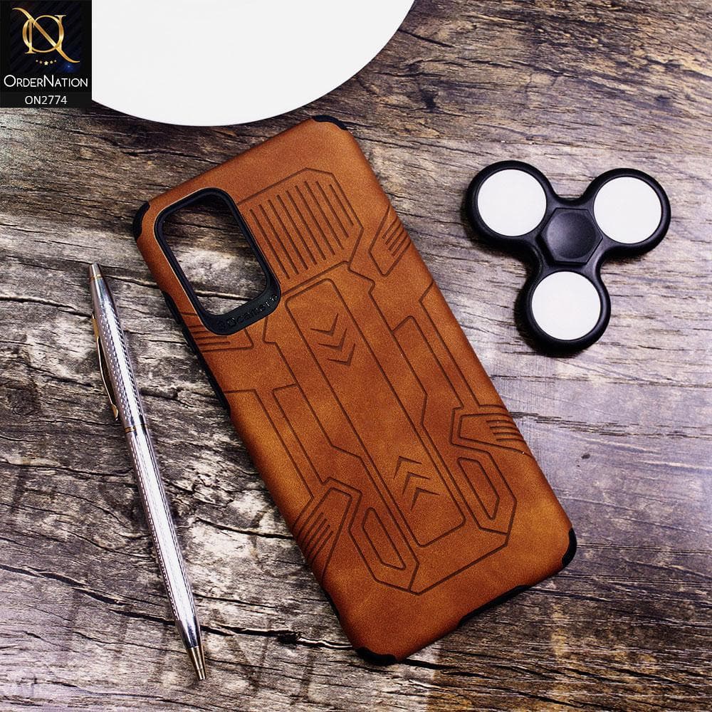 Samsung Galaxy S20 Plus Cover - Brown - Soft Synthetic Leather TPU 3D Camera Case
