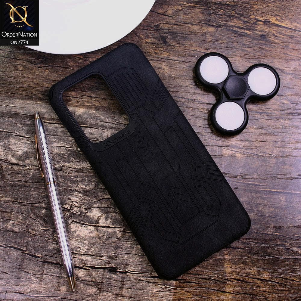 Samsung Galaxy S20 Ultra Cover - Black - Soft Synthetic Leather TPU 3D Camera Case