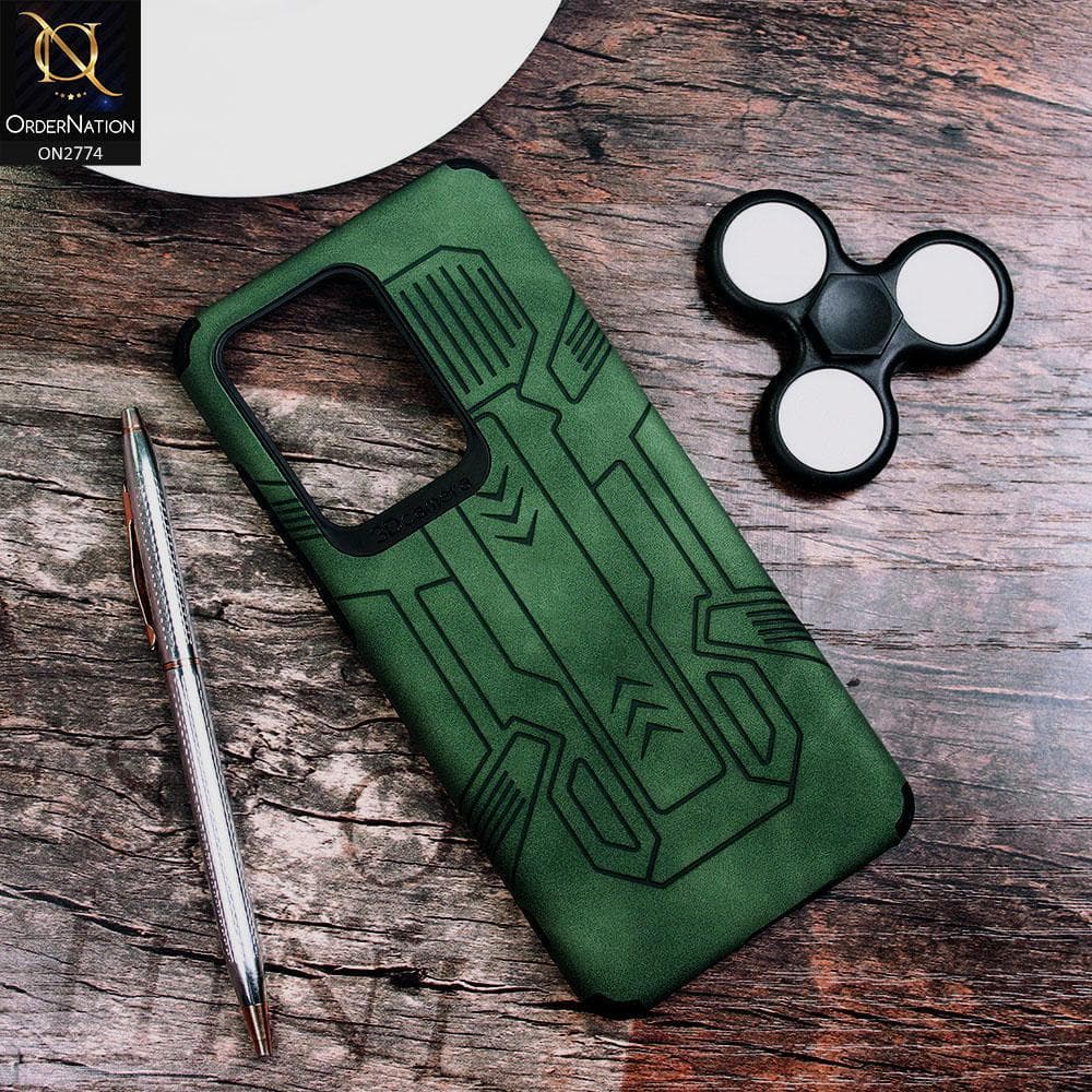 Samsung Galaxy S20 Ultra Cover - Green - Soft Synthetic Leather TPU 3D Camera Case