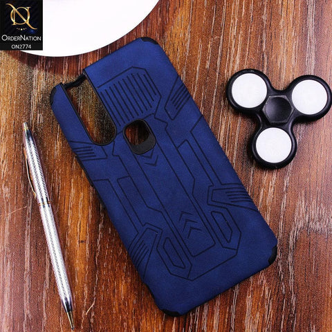 Infinix S5 Pro Cover - Blue - Soft Synthetic Leather TPU 3D Camera Case
