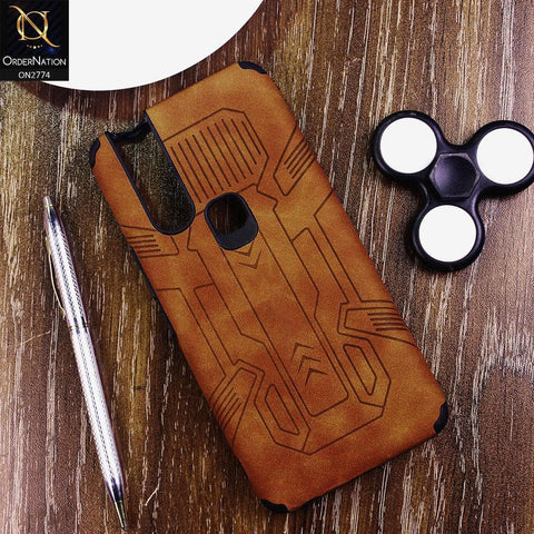 Infinix S5 Pro Cover - Brown - Soft Synthetic Leather TPU 3D Camera Case