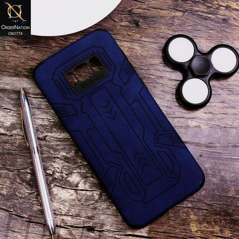 Samsung Galaxy S8 Plus Cover - Blue - Soft Synthetic Leather TPU 3D Camera Case
