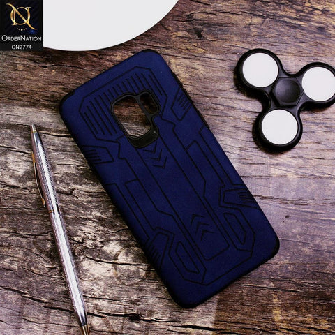 Samsung Galaxy S9 Cover - Blue - Soft Synthetic Leather TPU 3D Camera Case