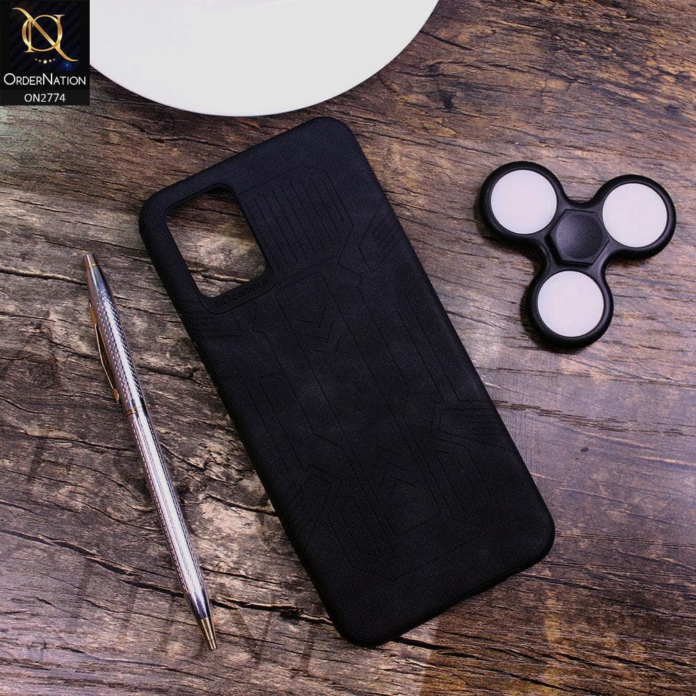 Samsung Galaxy A31 Cover - Black - Soft Synthetic Leather TPU 3D Camera Case