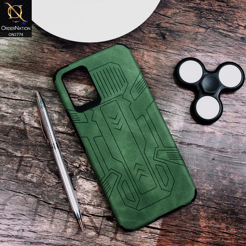 Samsung Galaxy A31 Cover - Green - Soft Synthetic Leather TPU 3D Camera Case