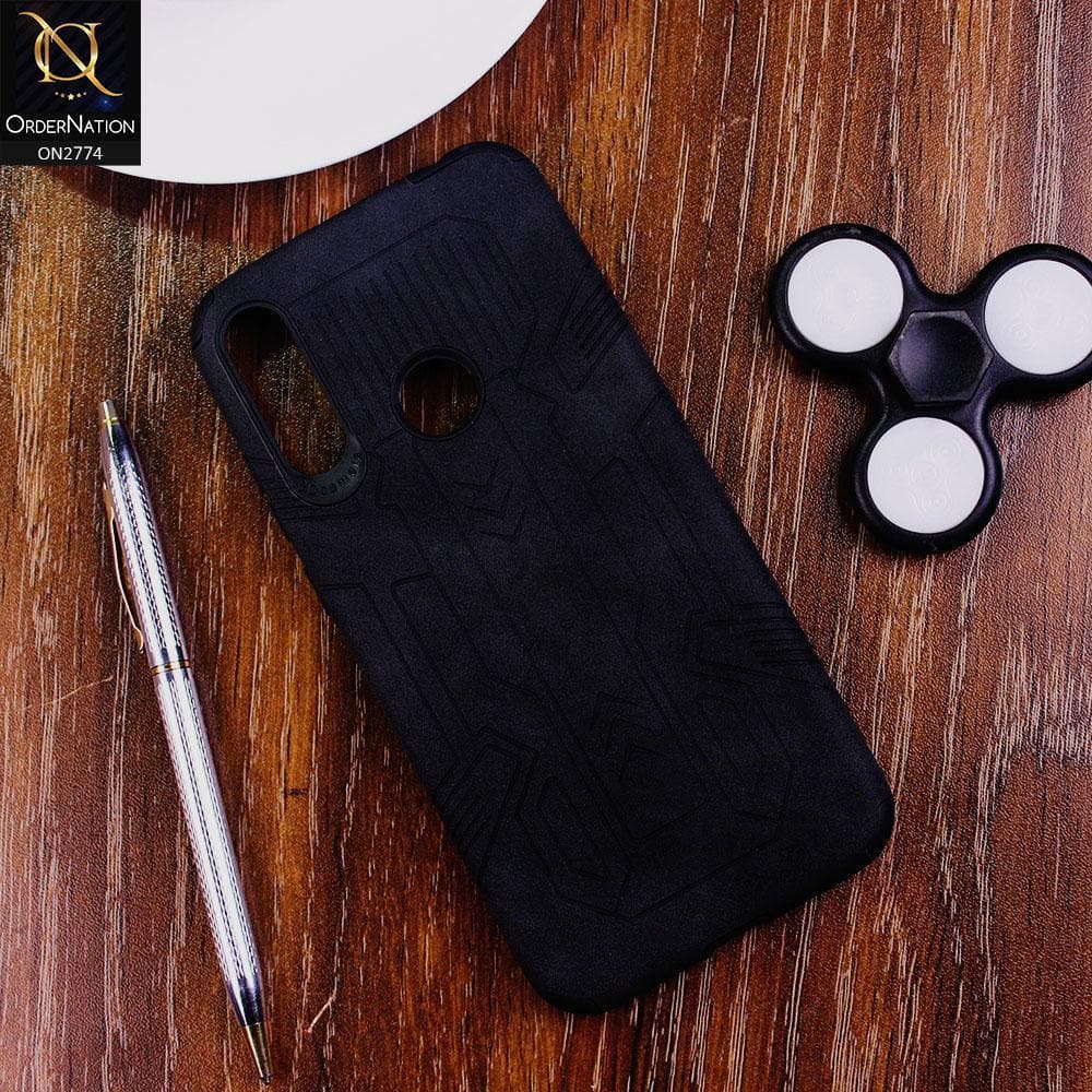 Huawei Y6s 2019 Cover - Black - Soft Synthetic Leather TPU 3D Camera Case