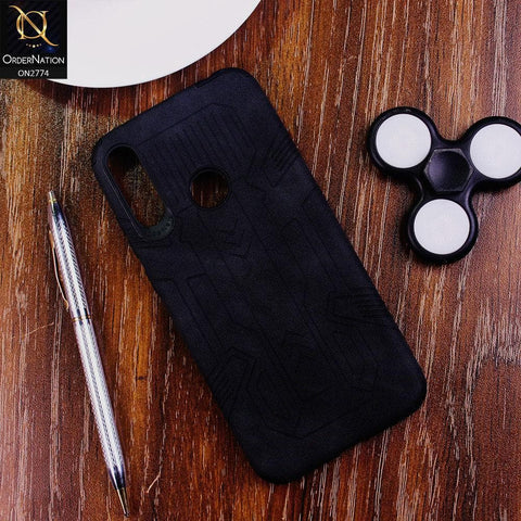 Huawei Y6 2019 / Y6 Prime 2019 Cover - Black - Soft Synthetic Leather TPU 3D Camera Case