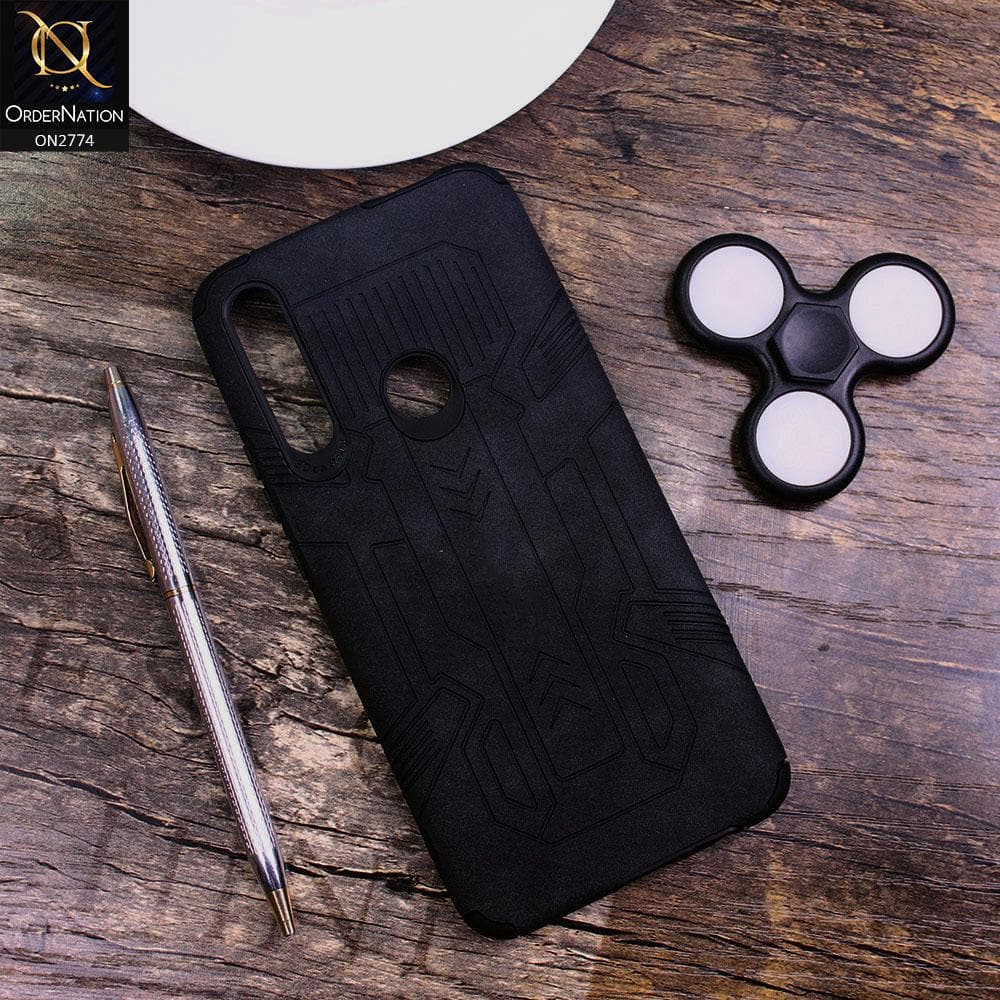 Huawei Y9 Prime 2019 Cover - Black - Soft Synthetic Leather TPU 3D Camera Case