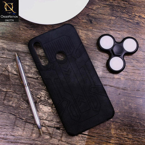 Honor 9X Cover - Black - Soft Synthetic Leather TPU 3D Camera Case