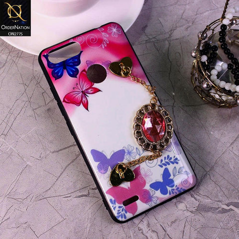Tecno Pop 2 F Cover - Design 2 - Cute Girlish Chain Stone Brogue Back Soft Case
