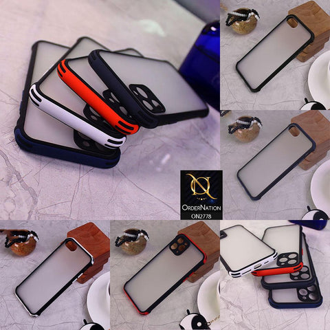 iPhone 8 / 7 Cover - White - Translucent Frosted Feel Color Borders Back Shell Case