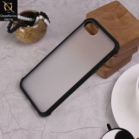 iPhone 8 / 7 Cover - Black - Translucent Frosted Feel Color Borders Back Shell Case