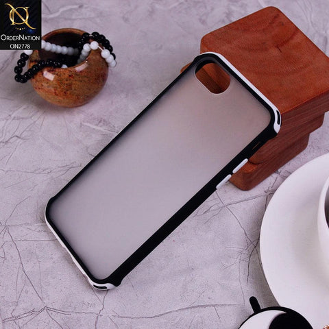 iPhone 8 / 7 Cover - White - Translucent Frosted Feel Color Borders Back Shell Case