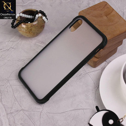 iPhone XS / X Cover - Black - Translucent Frosted Feel Color Borders Back Shell Case
