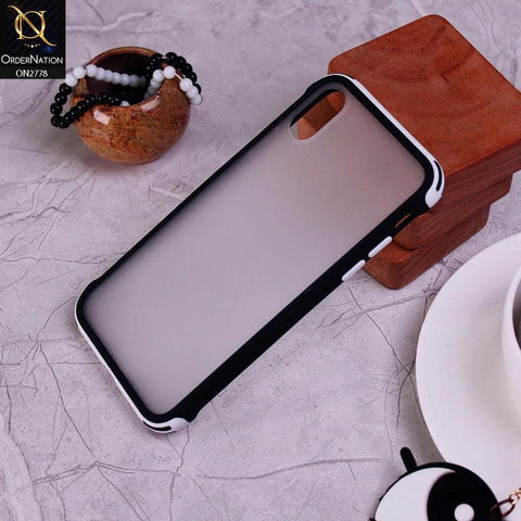 iPhone XS / X Cover - White - Translucent Frosted Feel Color Borders Back Shell Case