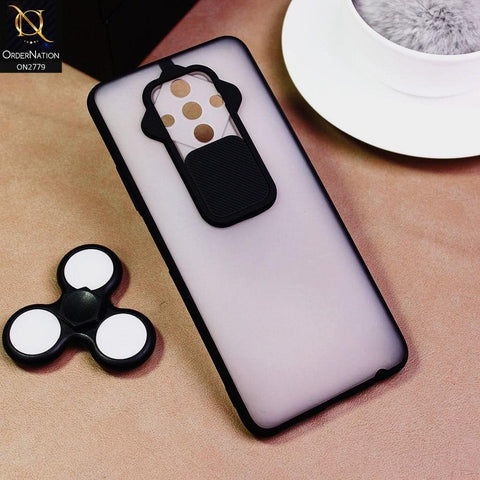 Infinix Zero 8 Cover - Black - Translucent Matte Shockproof Camera Slide Protection Case