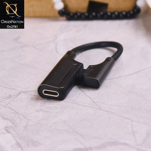 Black -  RC17 Dual Lightning Adapter With Dual Lightning Jack - Handsfree with Charging Same time